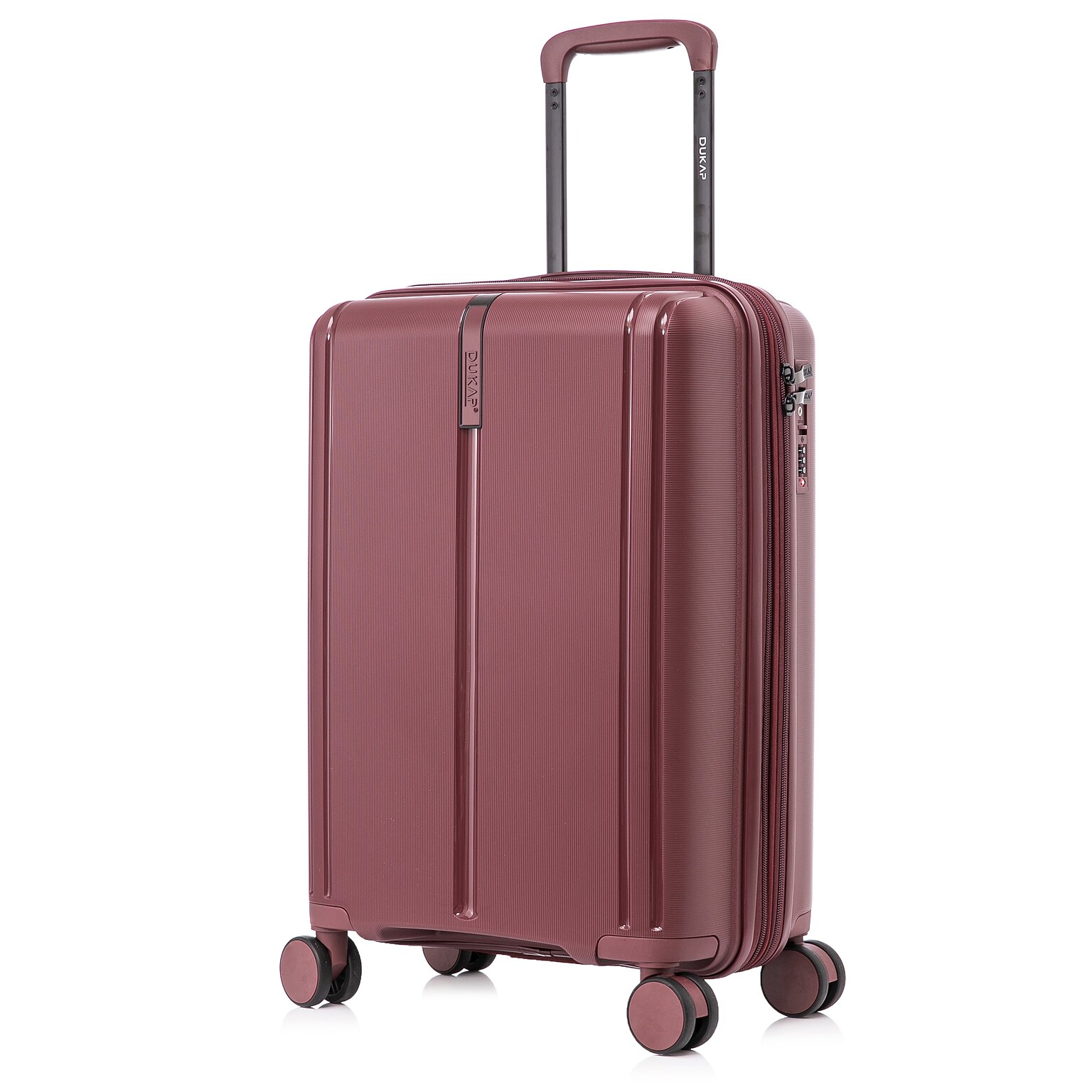 DUKAP Airley 21.85 Hardside Suitcase, 4-Wheeled Spinner, TSA Checkpoint Friendly, Wine (DKAIR00S-WIN)