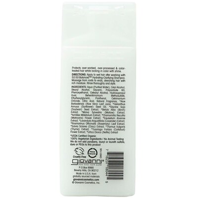 Giovanni® 50:50 Balanced? Hydrating-Calming Conditioner, 2 oz Bottle, 8 Bottles/Bag, 6 Bags/Carton