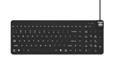 Man & Machine Really Cool Wired Ergonomic Waterproof Keyboard, Black (RCLP/B5)