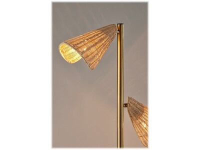 Adesso Cove 62.75" Antique Brass Floor Lamp with 2 Irregular Shades (5114-21)