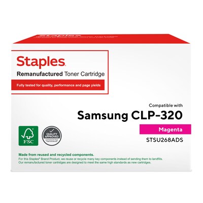 Staples Remanufactured Magenta Standard Yield Toner Cartridge Replacement for Samsung CLT-M407S (TRSU268ADS/STSU268ADS)