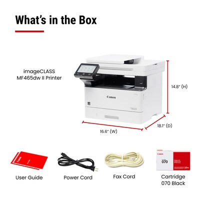 Canon imageCLASS MF465dw II Wireless Black & White All-In-One Laser Printer, Best for Office (7188C006)