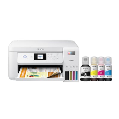 Epson EcoTank ET-2850 ET-2850-W Wireless Color Inkjet Printer, All-In-One Supertank, Print, Scan, Co