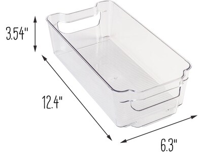 Honey-Can-Do Plastic Refrigerator Bin, Clear, 4/Set (KCH-09679)