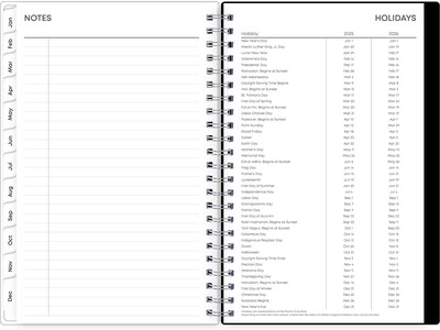 2025 Blue Sky Analeis 5" x 8" Weekly & Monthly Planner, Plastic Cover, White/Black (100003-25)