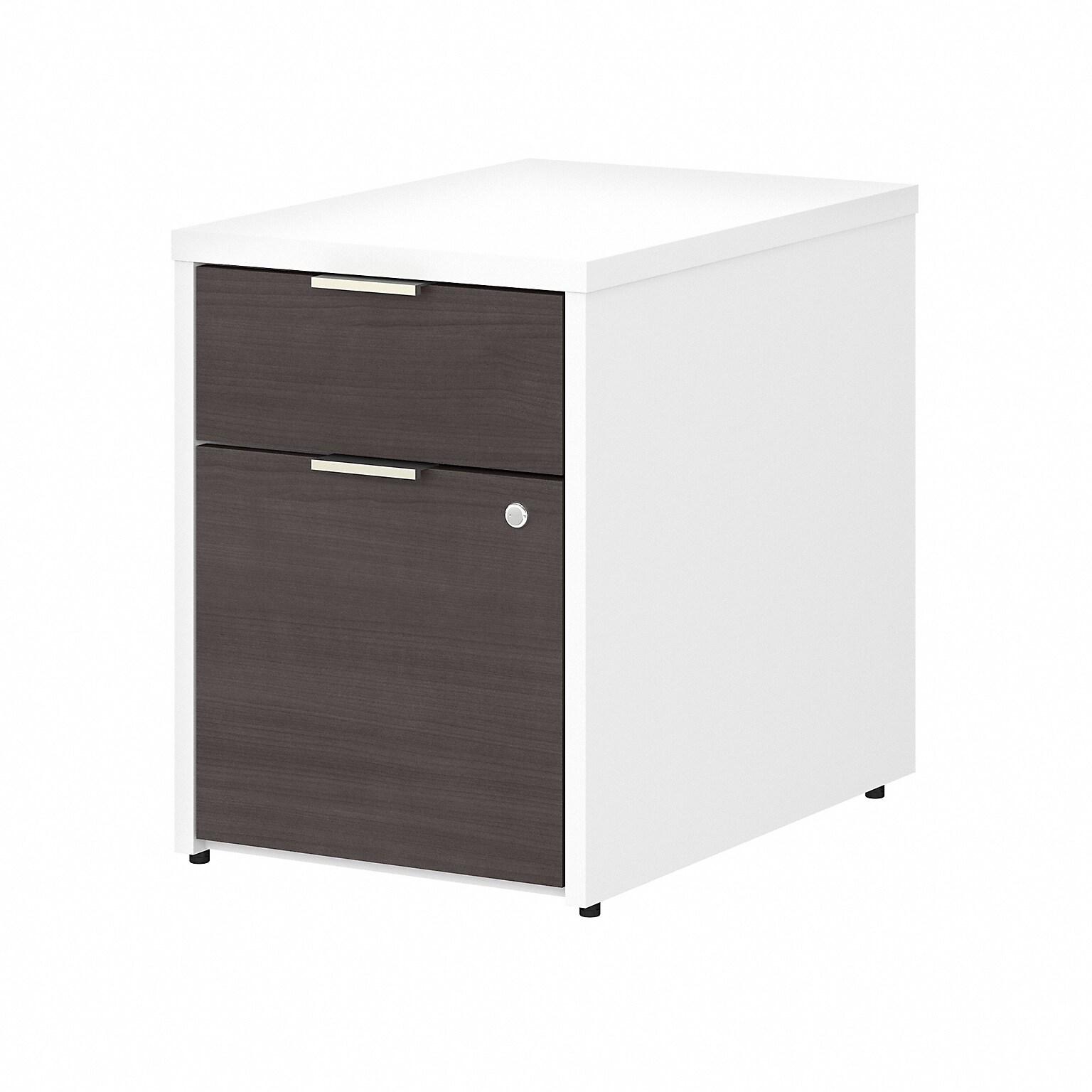 Bush Business Furniture Jamestown 2-Drawer Vertical File Cabinet, Locking, Letter/Legal, Storm Gray/White, 23.66 (JTF116SGWHSU)