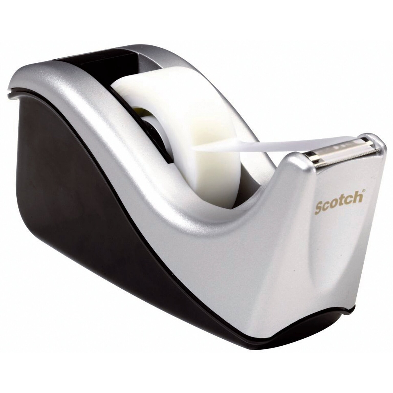 Scotch Desktop Tape Dispenser, Silvertech Two-Tone, 1-Pack (C60-ST)