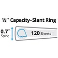 Avery Durable 1/2 3-Ring View Binders, Slant Ring, White 12/Pack (17002)