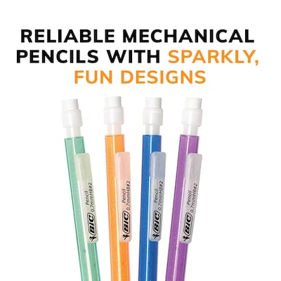 BIC Xtra Sparkle Mechanical Pencil, Medium Point, 0.7mm, 24/Pack (MPLP241-BLK)