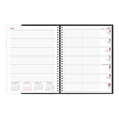 2027 Brownline Pre-Vu 11" x 8.5" Weekly Appointment Book, Black (CB925.BLK-27)