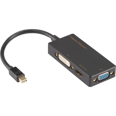 SIIG 5.91 in. Mini DisplayPort to HDMI/DVI/VGA Adapter Cable, Male to Female (LB-CD0014-S1)