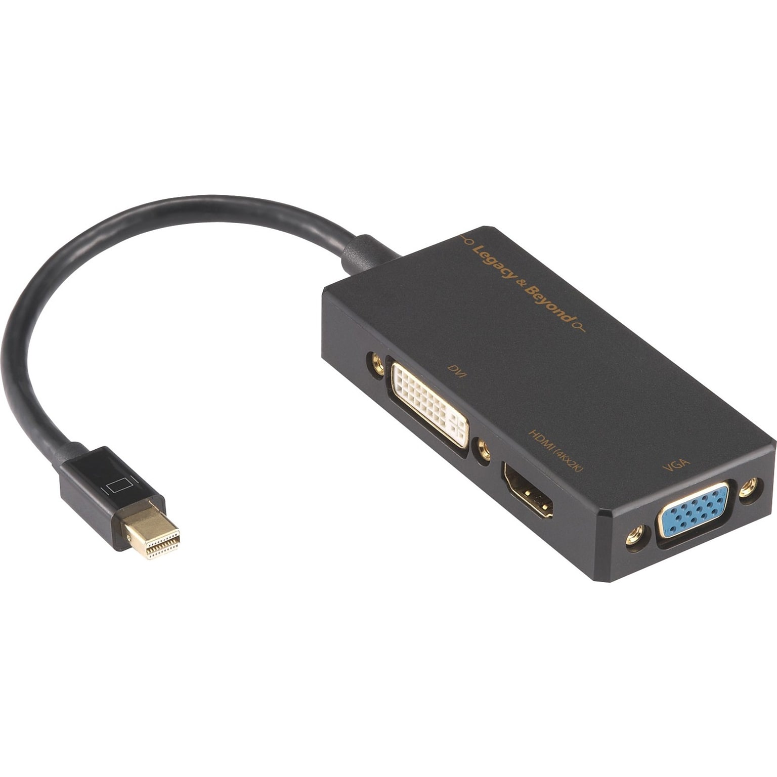SIIG 5.91 in. Mini DisplayPort to HDMI/DVI/VGA Adapter Cable, Male to Female (LB-CD0014-S1)