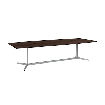 Bush Business Furniture 120W x 48D Boat Shaped Conference Table with Metal Base, Black Walnut (99TBM
