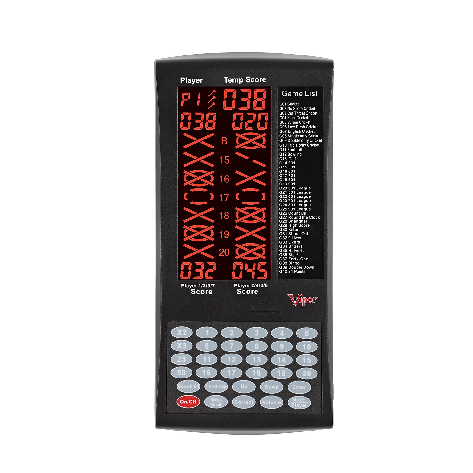 Viper ProScore Electronic Dart Scorer, Black (37-0116)