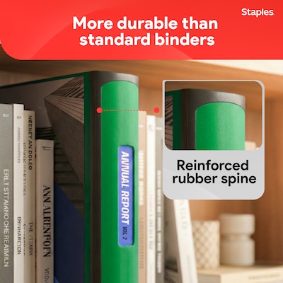 Staples 3" 3-Ring Better Binder, D-Ring, Green (ST55894-CC)