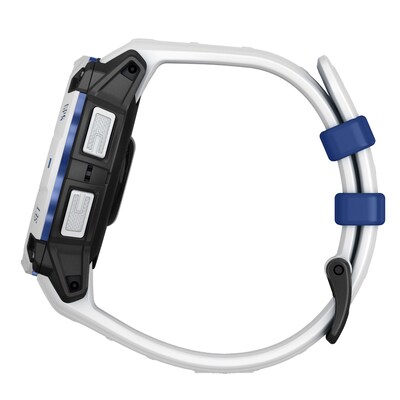 Garmin Instinct 3 Smartwatch, GPS, 45mm, Whitestone & Bolt Blue Silicone Band (010-02934-03)