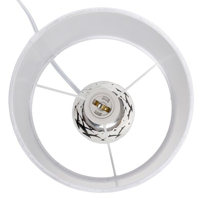 Simple Designs Whimsical Wave 13.4" LED Table Lamp, Chrome Base/White Shade (LT2123-CHR)