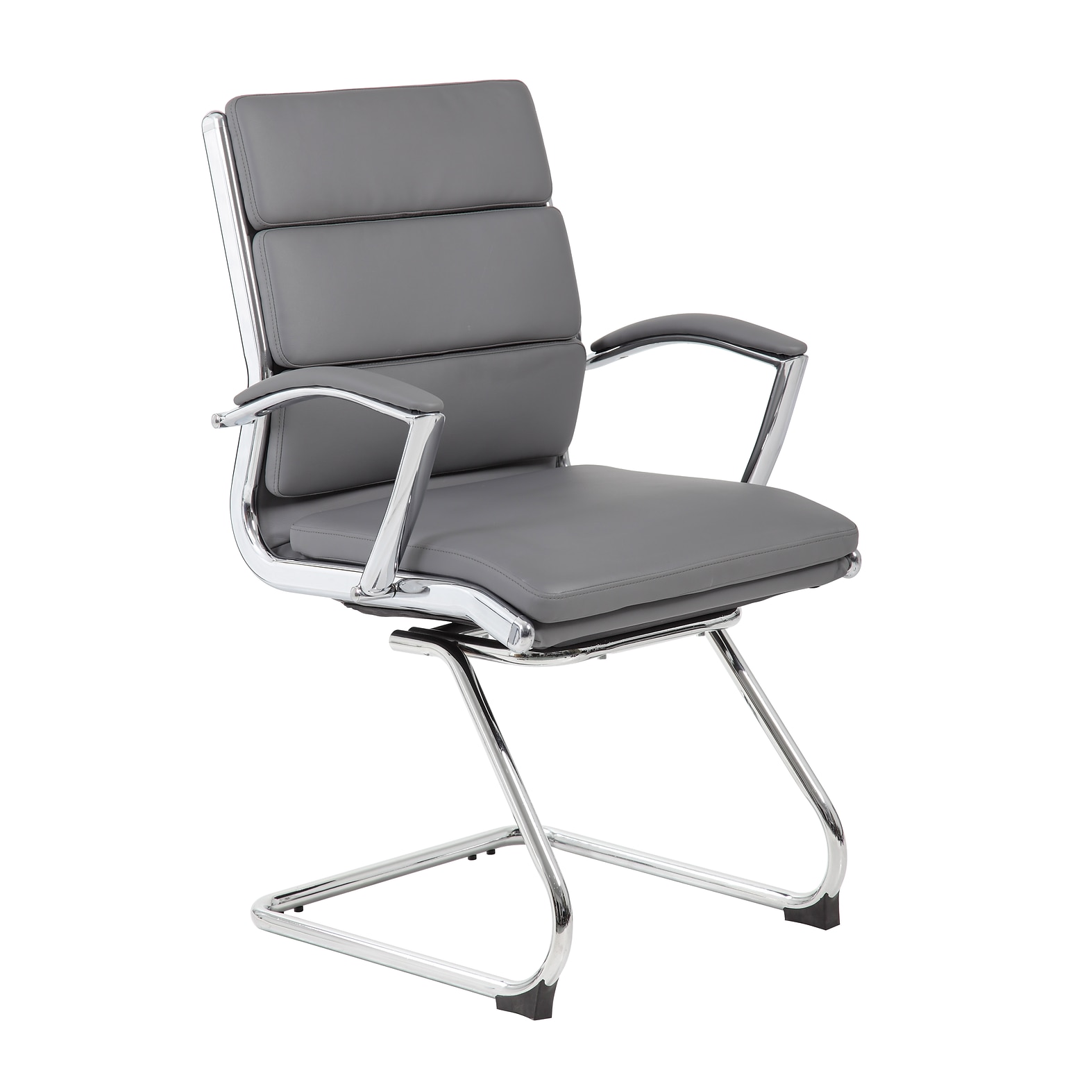 Boss CaressoftPlus Vinyl Guest Chair, Gray (B9479-GY)