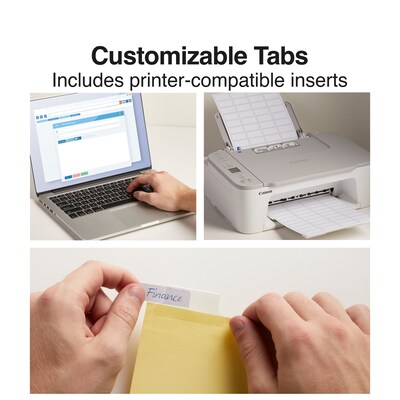Staples Big Tab Insertable Dividers, 8-Tab, Clear, 4/Pack (13516)