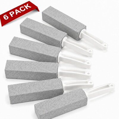 Gritt Commercial Pumice Stone with Handle, Gray, 6/Pack (GRI186-H-6PK)