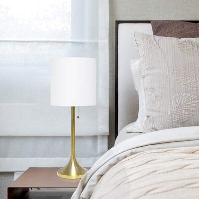 Creekwood Home Modern Glam 21.25" LED Table Lamp, Gold/White (CWT-1006-GW)