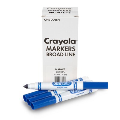 Crayola Bulk Markers, Conical Tip, Blue, 12/Pack, 3 Packs/Bundle (BIN587700042-3)