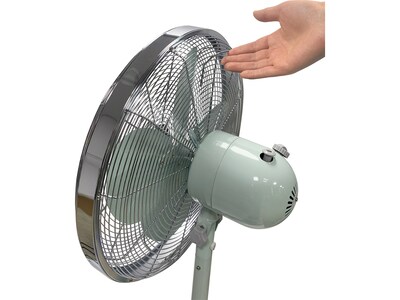 Good Housekeeping 16" Oscillating Pedestal Fan, 3-Speed, Silver/Green (92654-BW)
