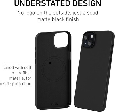 PEEL Magnetic MagSafe Phone Case for iPhone 15 Plus, Black (I15 PLUS MAGSAFE BLA)