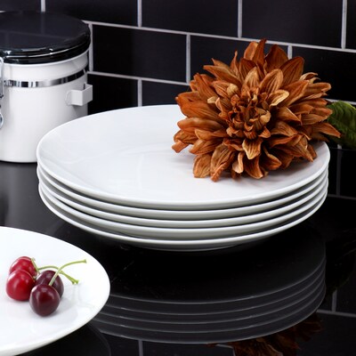 Elama Porcelain Dinner Plate Set, White, 12 Piece (935121727M)