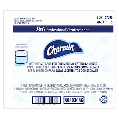 Charmin Professional Toilet Paper, 2-ply, White, 450 Sheets/Roll, 75 Rolls/Case (71693)