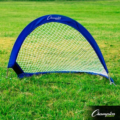 Champion Sports 30x18 Aluminum and Nylon Soccer Goal. Blue and White, (CHSSG3018)