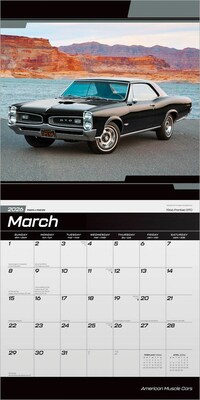 2026 Plato American Muscle Cars 12" x 12" Monthly Wall Calendar (9798330701339)