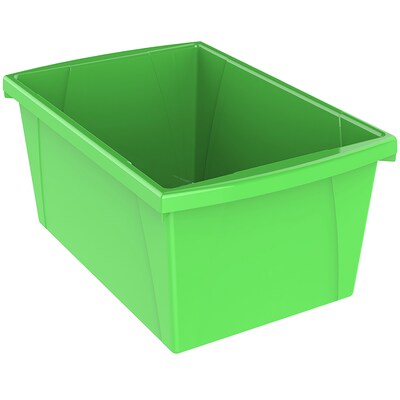 Storex Plastic Medium Classroom Storage Bin, 16.75x 11.87x 8.28, Green, Pack of 2 (STX61485U06C-2)