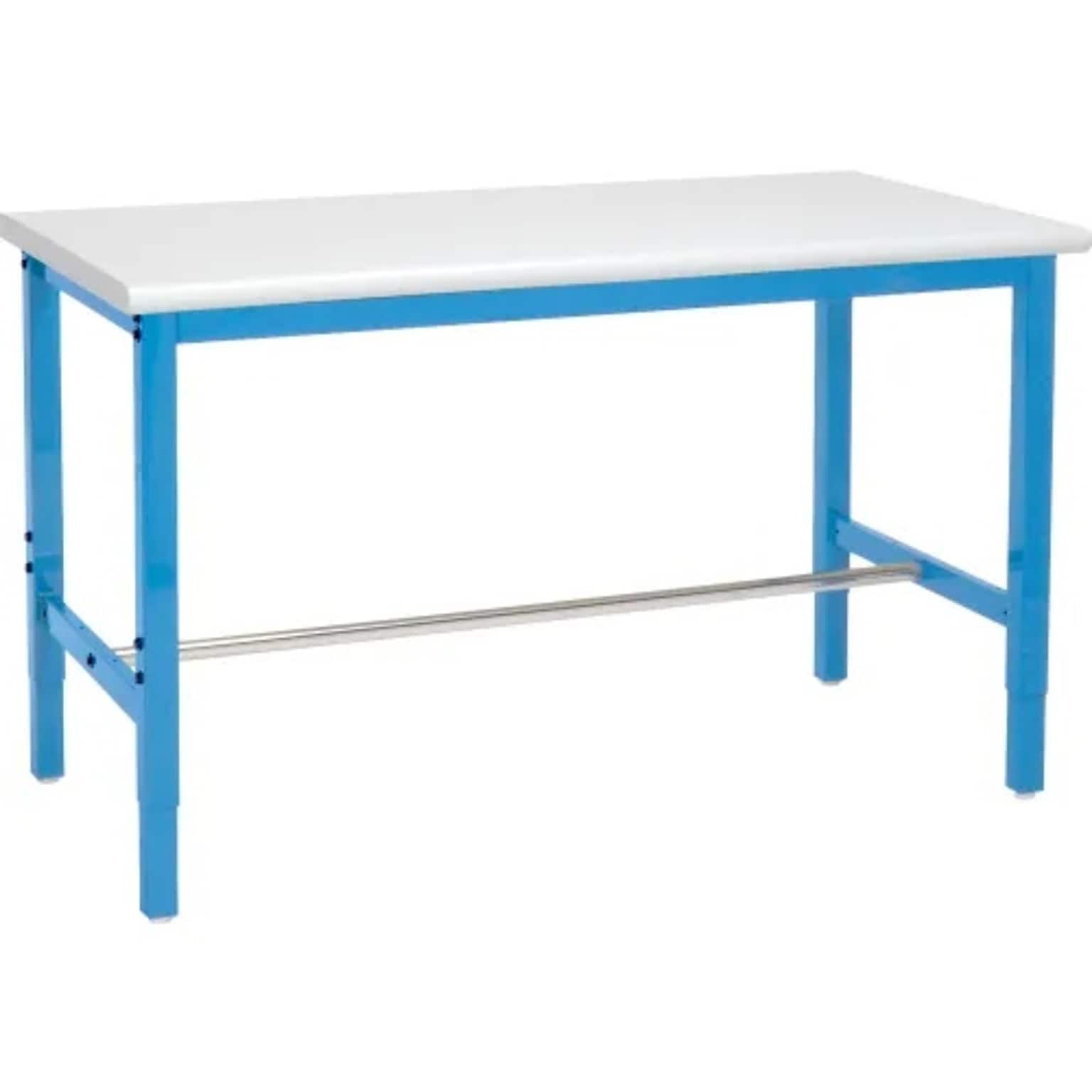 Global Industrial Height Adjustable Workbench, 72W x 30D, ESD Safety Edge, Blue (607267BL)