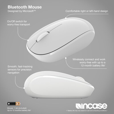 Incase Designed by Microsoft Bluetooth Wireless Ambidextrous Optical Mouse, Glacier (RJN-00061)