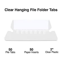 Staples® Hanging File Folder Tabs, Clear, 50/Pack (ST10987-CC)