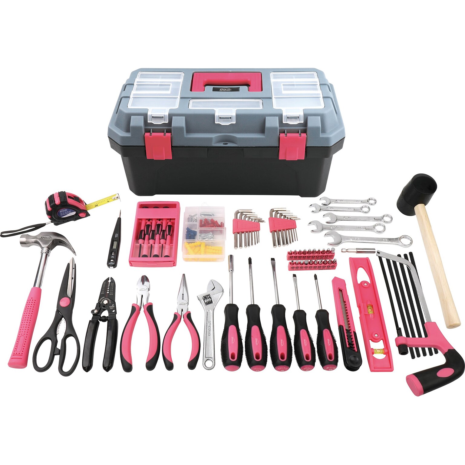 Apollo Tools Household Tool Kit, 170-Piece, Pink (DT7103P)