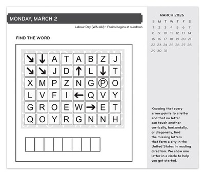 2026 BrownTrout Brain Games 6.06" x 5.13" Day-to-Day Calendar (9781645917373)