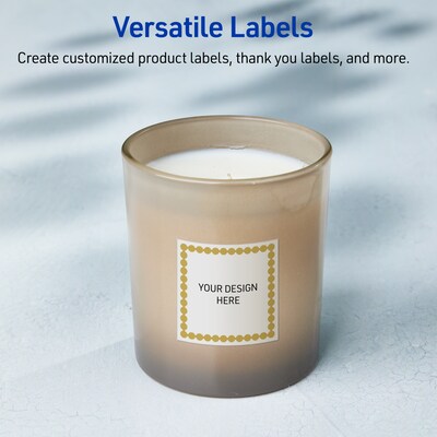 Avery Laser/Inkjet Square Multipurpose Labels, 2" x 2", White, 120/Pack (S00-DJA)