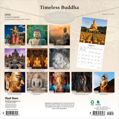 2026 Brush Dance Timeless Buddha 12 x 12 Monthly Wall Calendar (9798330706563)