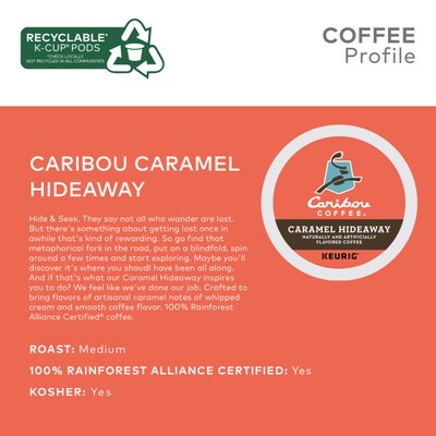 Caribou Coffee Hideaway Caramel Coffee Keurig® K-Cup® Pods, Medium Roast, 24/Box (736685)