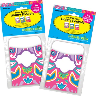 Barker Creek Bohemian Peel & Stick Pockets, Multi-Design Set, 60/Set (BC3842)