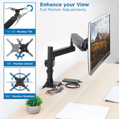 Mount-lt! Adjustable Monitor Mount, Up to 35", Black (MI-4771)