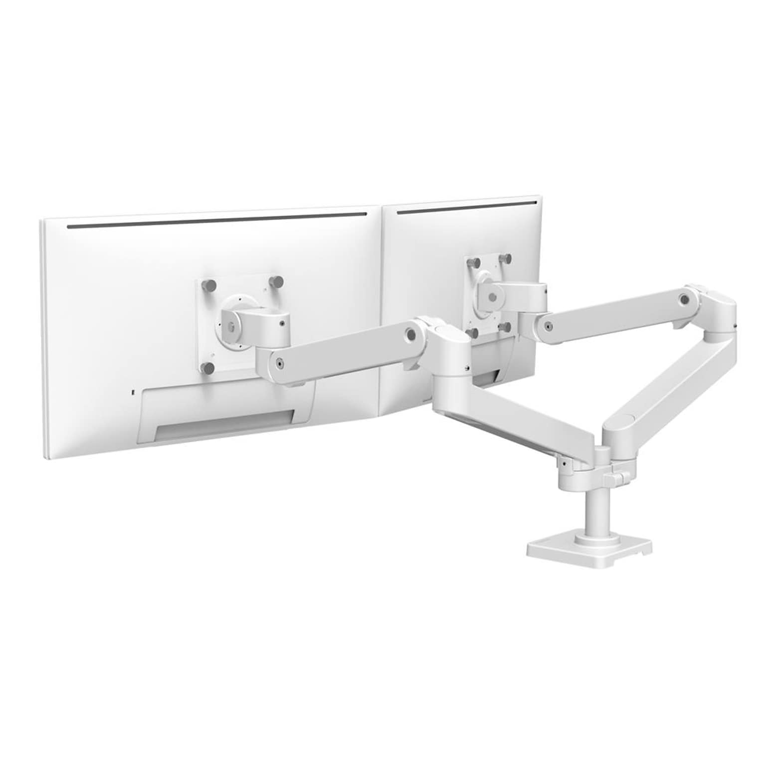 Ergotron LX Pro Adjustable Dual Monitor Arms, Up to 27, White (45-686-290)