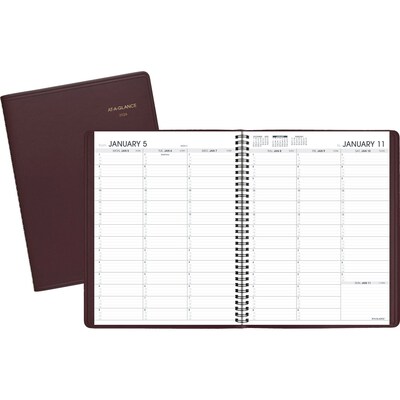 2026 AT-A-GLANCE 8.25" x 11" Weekly Appointment Book Planner, Faux Leather Cover, Wine Stone (70-950-50-26)