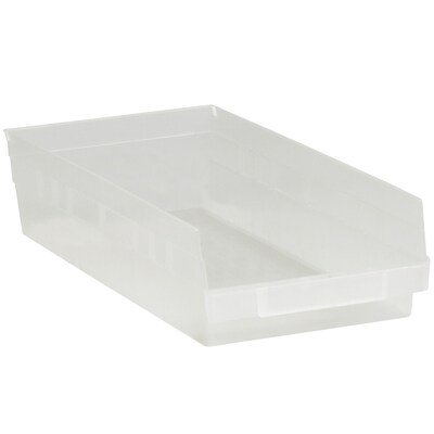 Quill Brand 17 7/8 x 8 3/8 x 4 Plastic Shelf Bin, Clear, 10/Case (BINPS113CL)
