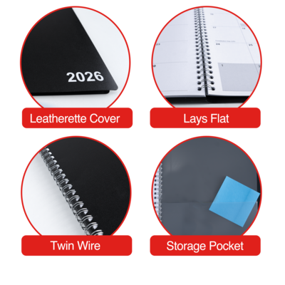 2026 Staples 8" x 11" Monthly Planner, Black (ST52184-26)