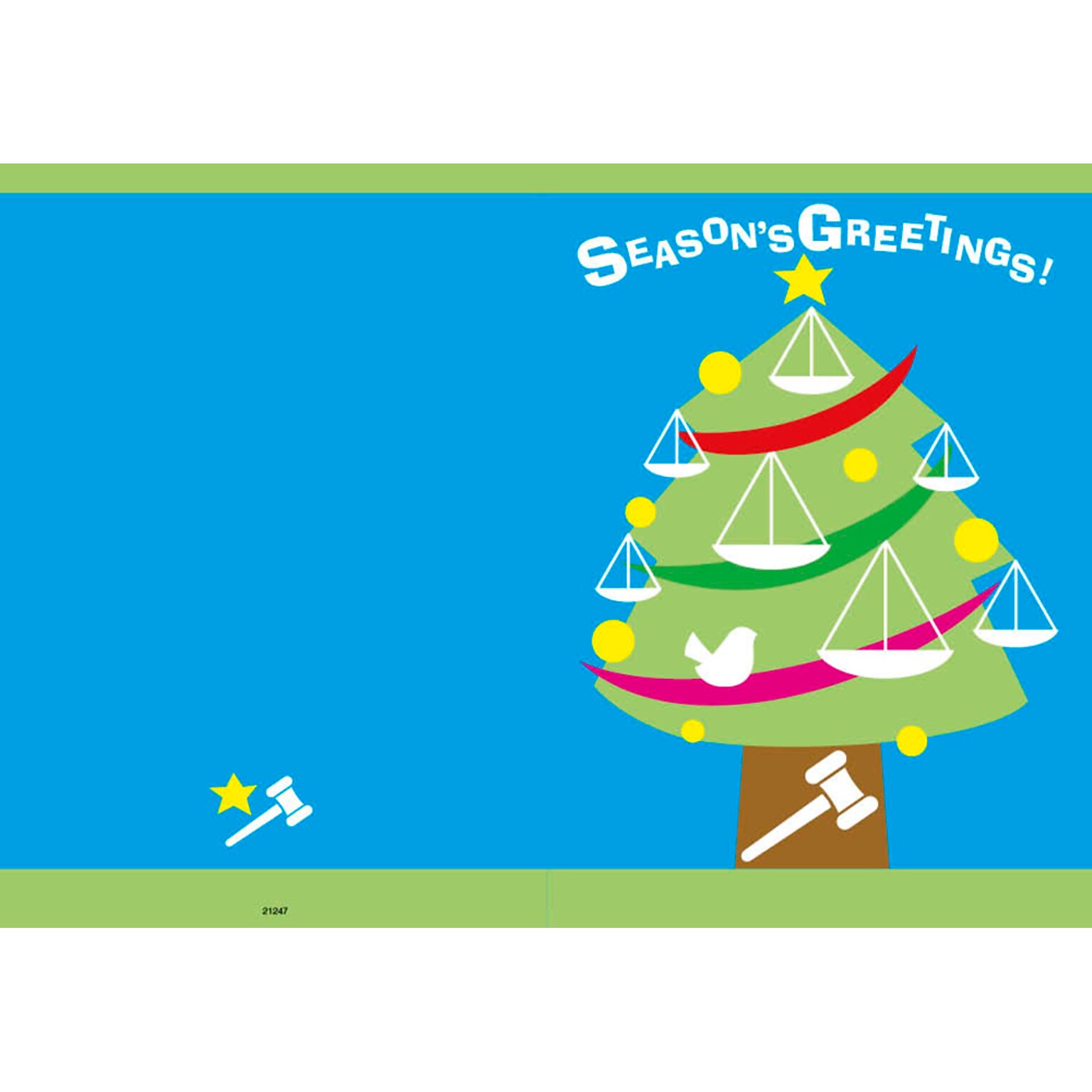 Seasons Greetings - 7 x 10 scored for folding to 7 x 5, 25 cards w/A7 envelopes per set