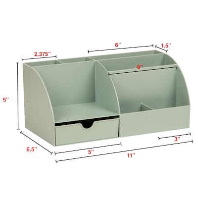 Staples 7-Compartment Plastic Desk Organizer, Sage Green (ST63871)