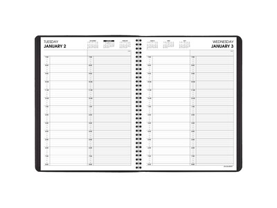 2024 AT-A-GLANCE 8.75" x 11.5" Daily Two-Person Appointment Book, Black (70-222-05-24)
